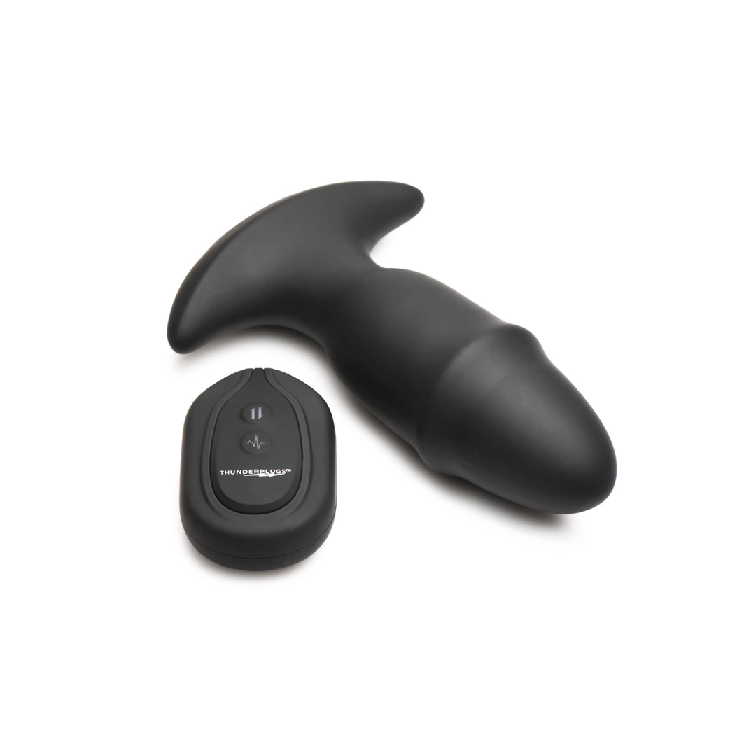 XR Brands Butt Slider Silicone Intimate Plug Black - Sliding & Vibrating. Anal vibrator. See functions