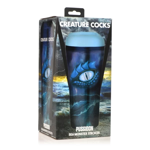 Pussidon Sea Monster Intimate Machine Blue combines flexible elastomer and an ergonomic design for comfortable