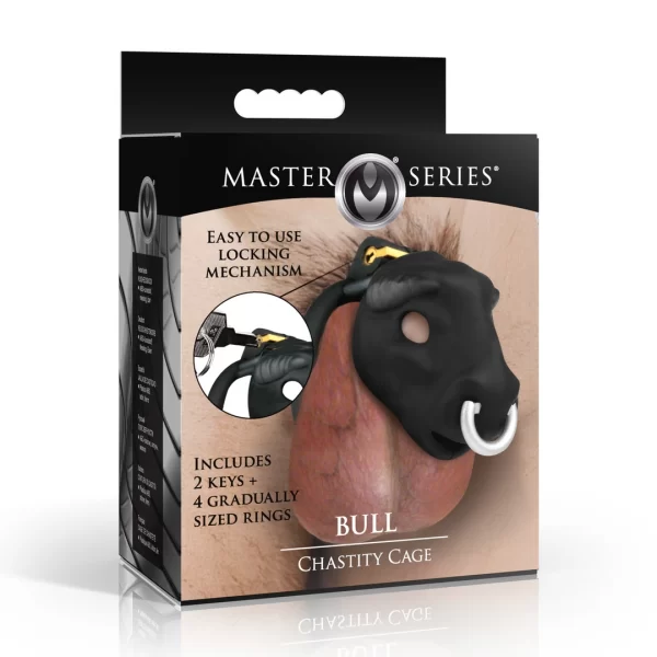 Bull Chastity Cage Black - Adjustable Secure System by XR