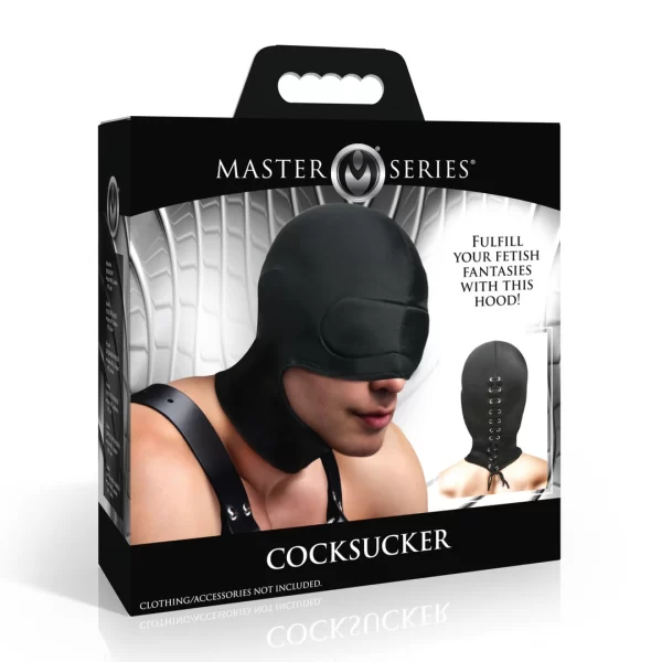 XR Brands Cocksucker Hood with Open Mouth Black
