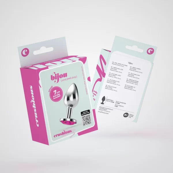 Crushious Bijou Anal Plug Small Pink - metalowy model z ozdobnym krysztaÅ‚em