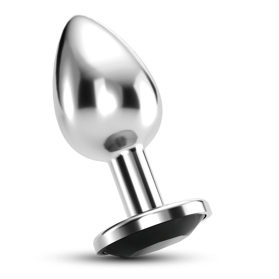 Crushious Bijou Medium Black - Decorative Metal Plug with Jewel Accent