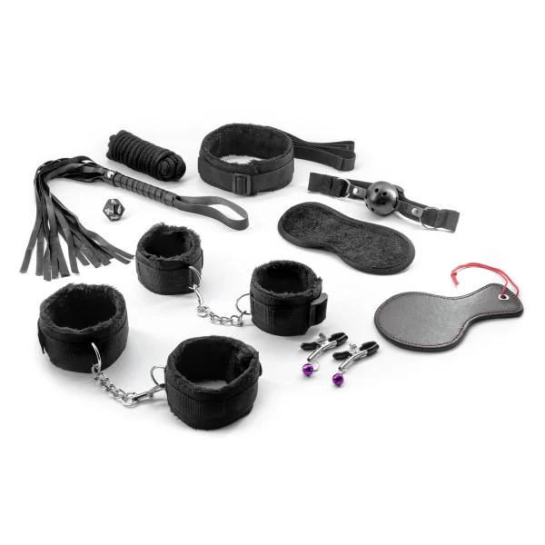Master & Cummander Zestaw Akcesoriow Bondage 11 Elementow Czarny