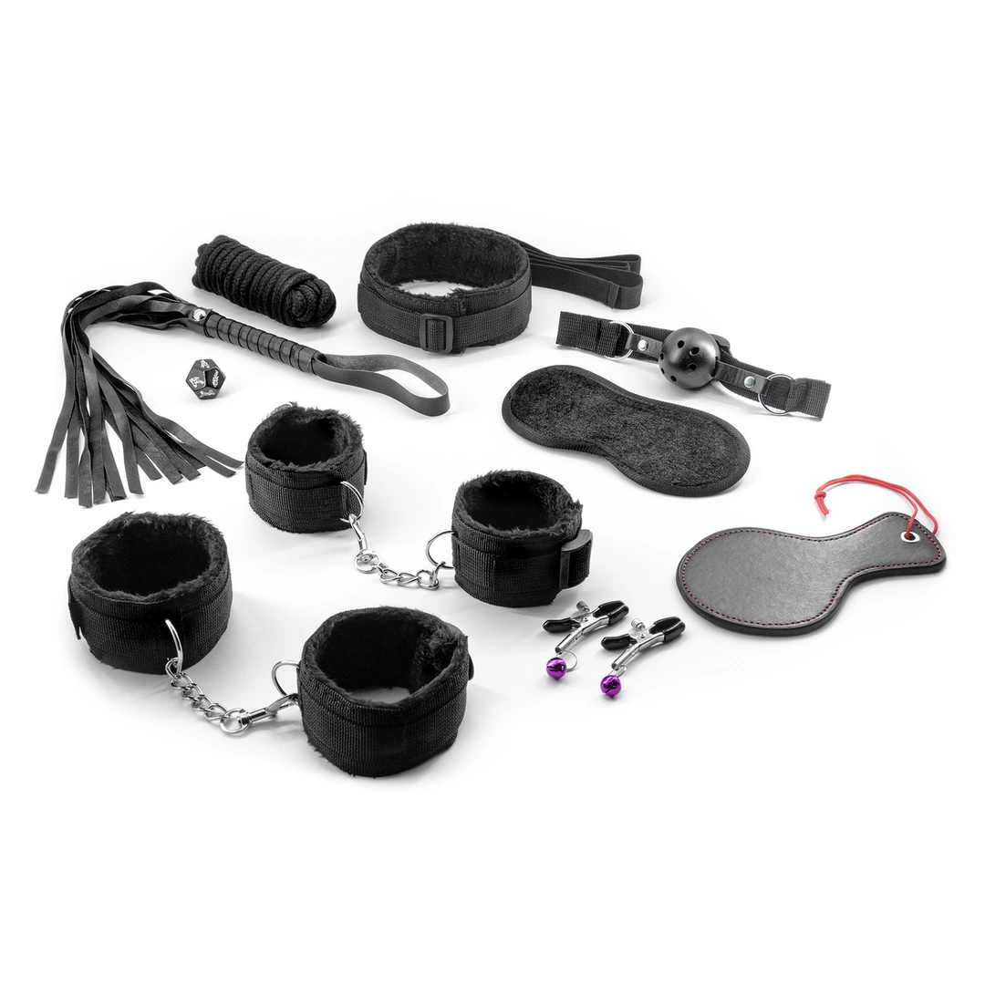 Master & Cummander Zestaw Akcesoriow Bondage 11 Elementow Czarny