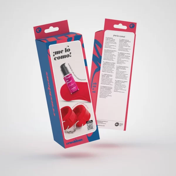 Kajdanki Rzepowe i Å»el Truskawkowy 50 ml Czerwony