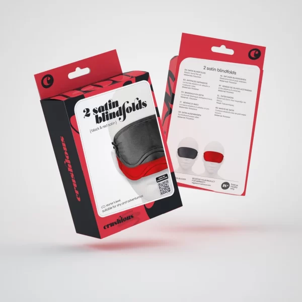 Crushious Satin Blindfolds Twin Pack Black/Red