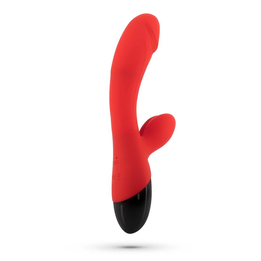 Crushious Dare Dong Rechargeable Dual Action Vibrator Red