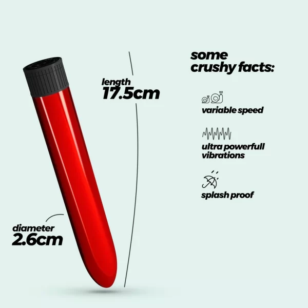 Crushious Classic Vibe Red - vibraattori - Anelma Crushious Classic Vibe Red - Slim Metallic Personal Massager