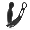 Crushious Flamma Black - Vibrating Prostate Model with Dual Rings 16 cm - Anelma sextoys