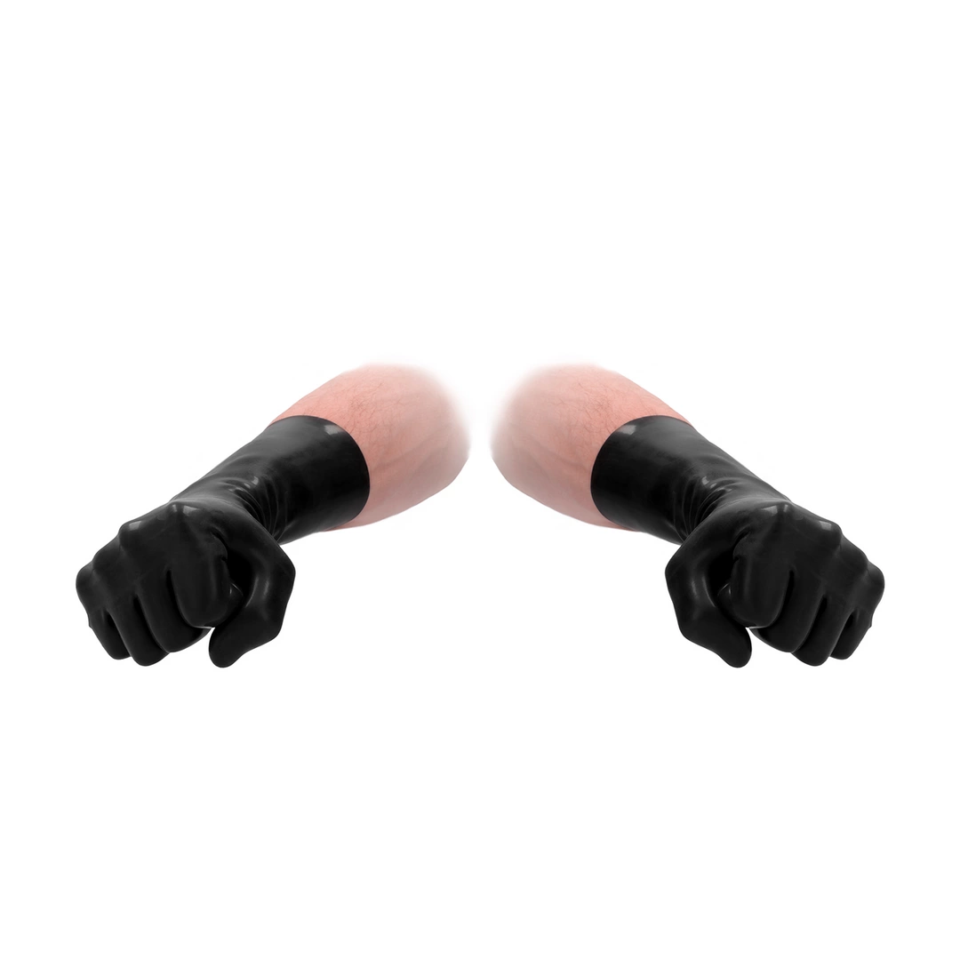 Fist It Short Latex Gloves Unisex Ultra-Thin Protective Black S/M