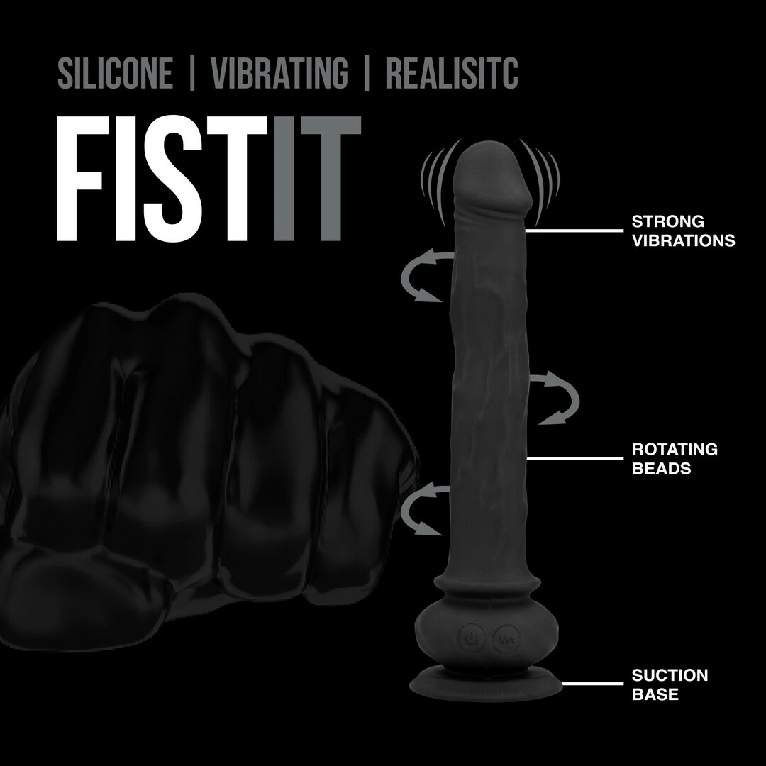 Vibrating Wave Rider Black - Silicone Intimate Device with Suction Base. Anal vibrator. See functions