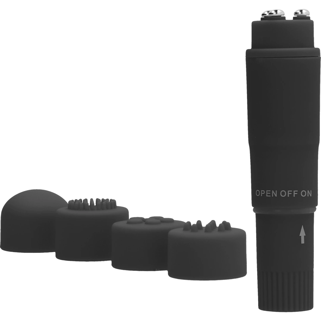 GC by Shots Mini Stymulator Kieszonkowy 4 Końcowki Soft - vibraattori