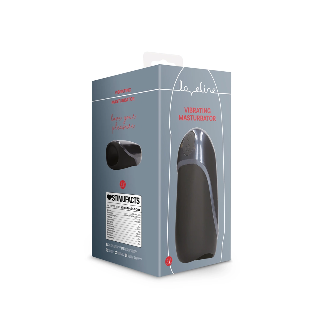 Loveline Vibrating Sensation Sleeve Licorice Black Ergonomic Design combines flexible elastomer and an ergonomic design in a practical