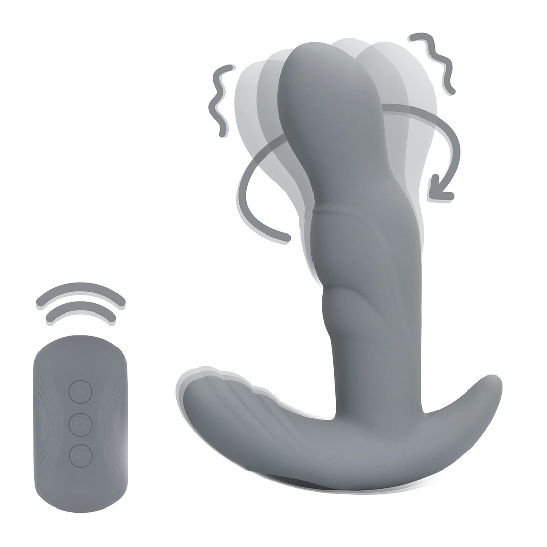 Loveline Gotham Grey Rotating Prostate Massager with Remote Control