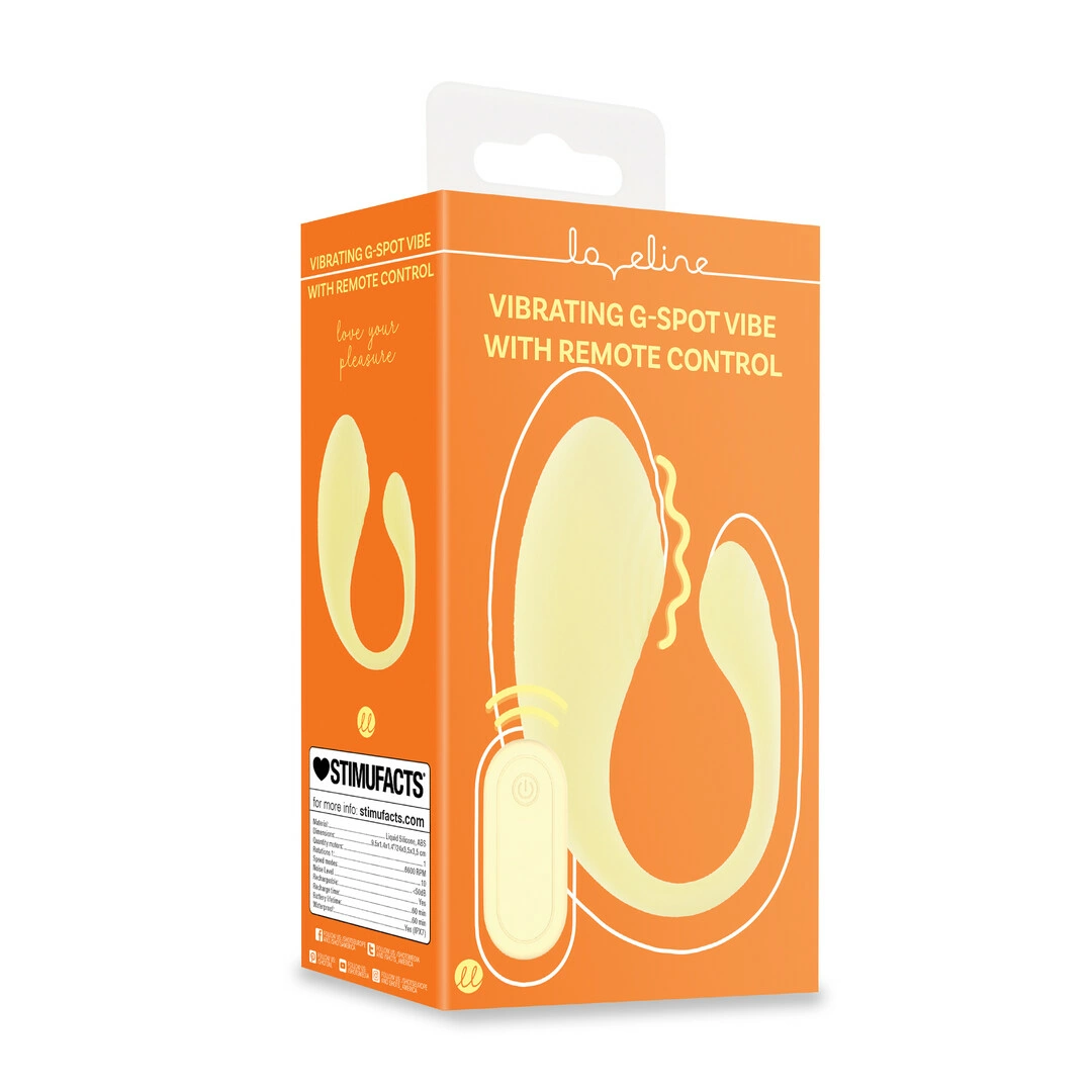 Loveline G-Spot Remote Control Vibe żołty - 10 trybow - Anelma stymulatory punktu g
