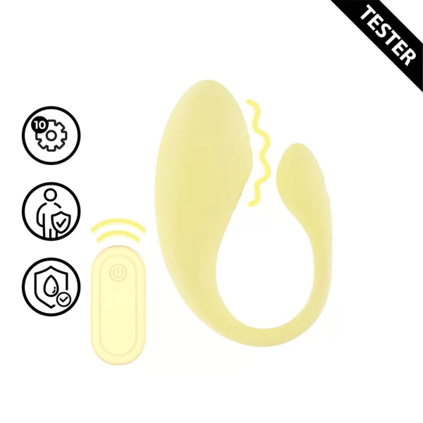 Loveline F1 Yellow C-Shaped Intimate Massager with Remote