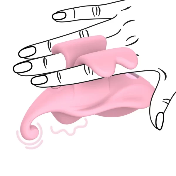 Loveline Dual Finger Vibrator Pink - vibraattori