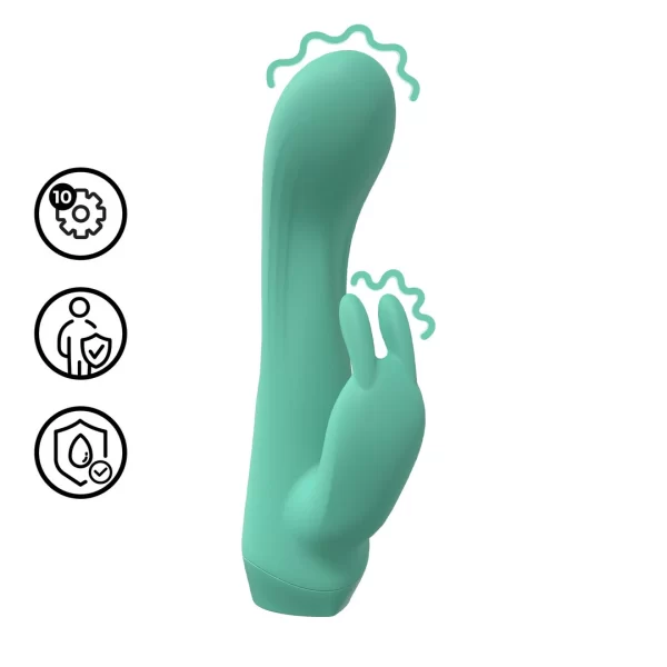 Mini Dual Rabbit Vibrator Green - vibraattori