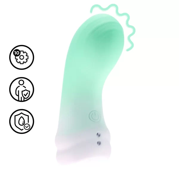 Loveline Smooth Finger Vibrator Misty Green silikonowy - vibraattori
