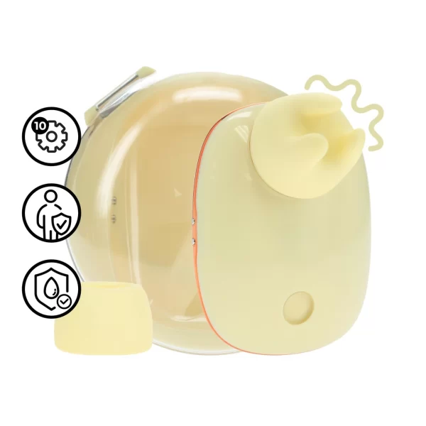 Dreamsicle Compact AirTap Vibrator żołty 2w1 z wymiennymi - vibraattori
