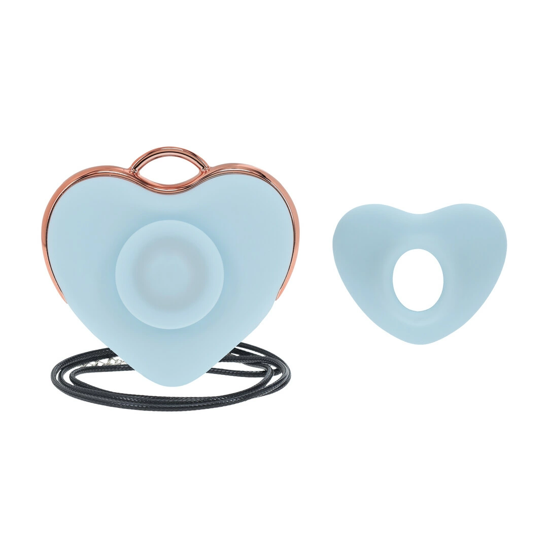 Luvie Heart-shaped AirTap Necklace Vibrator Blue 15 Modes