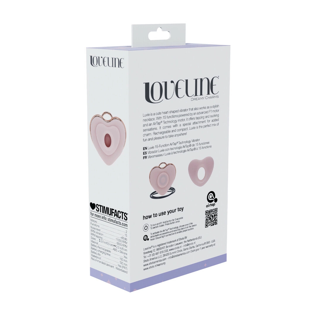 rożowy - Anelma Luvie Heart-shaped AirTap® – Wibratory pulsacyjne