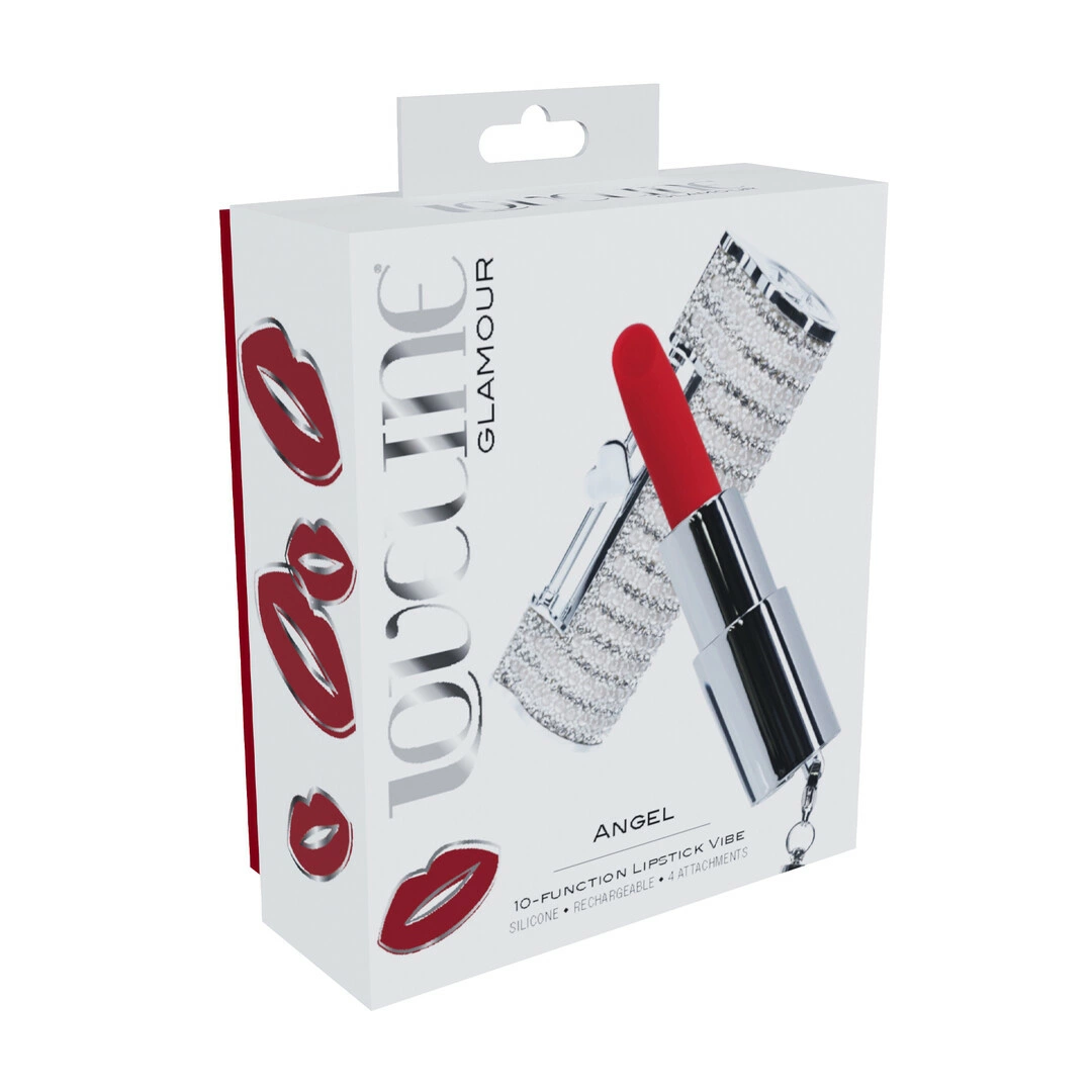 Loveline Angel Mini Wibrator w Etui 4 Końcowki Transparentny - Anelma wibratory masażery
