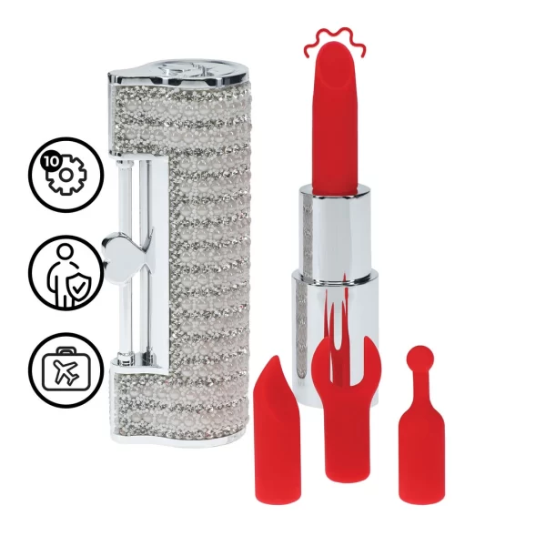 Loveline Angel Mini Wibrator w Etui 4 Końcowki Transparentny - vibraattori