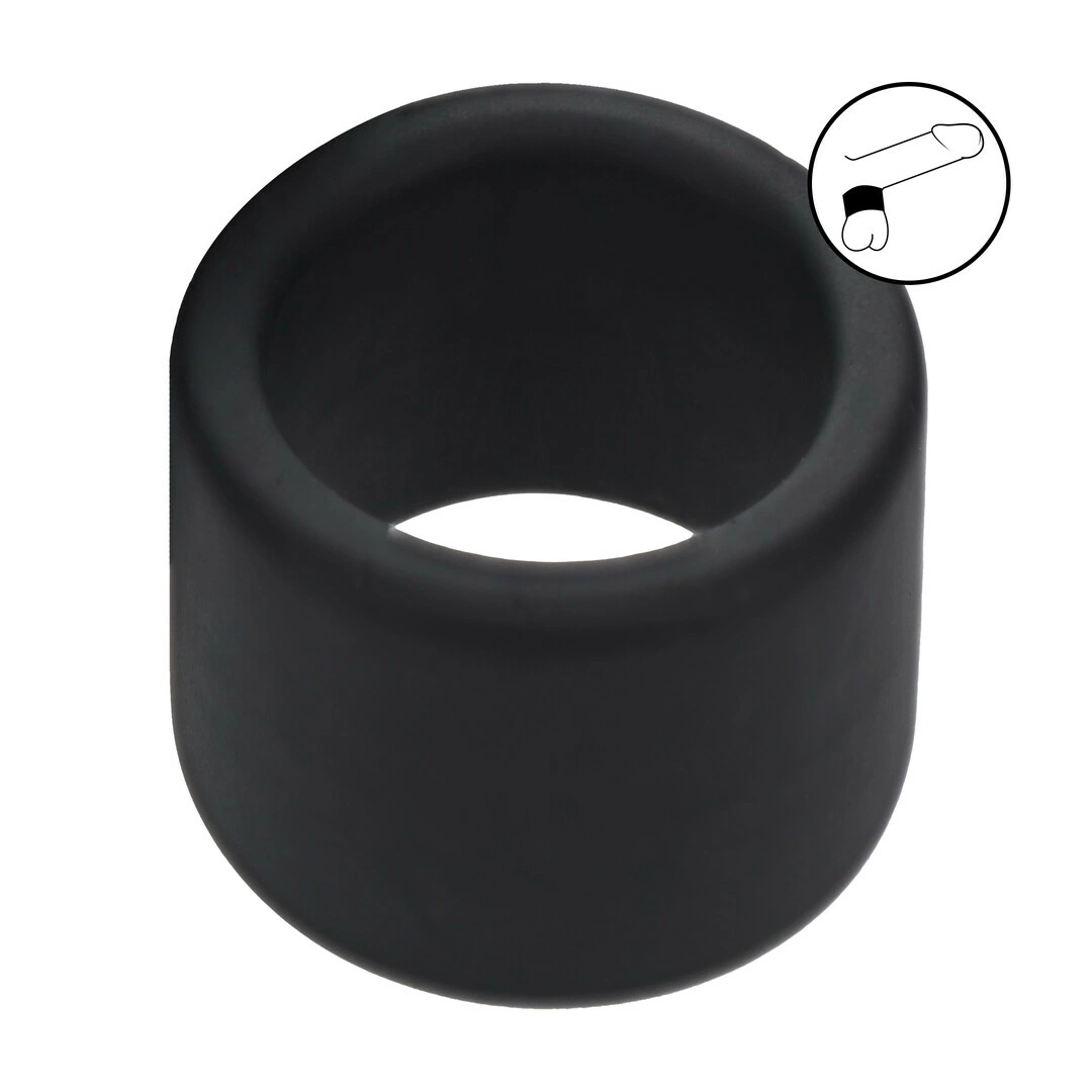 LEVELZ Liquid Silicone Ball Strap L 34mm Black - Anatomical Silicone Ring - Anelma sextoys