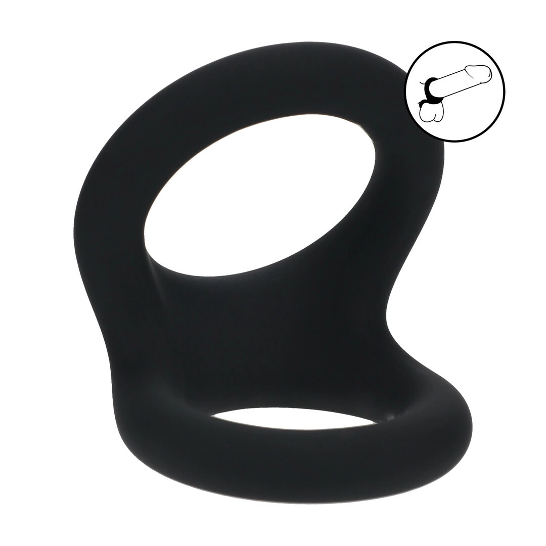 LEVELZ Double O Silicone Dual-Loop Ring Black - Advanced Support System M - Anelma sextoys