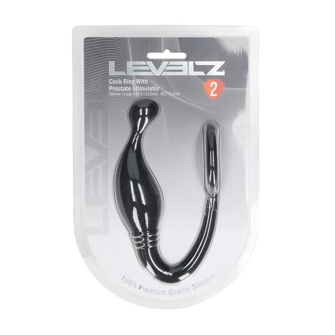 LEVELZ Silikonowy pierścień intymny z anatomiczną wypustką L czarny LEVELZ Silikonowy pierścień intymny z anatomiczną wypustką L czarny