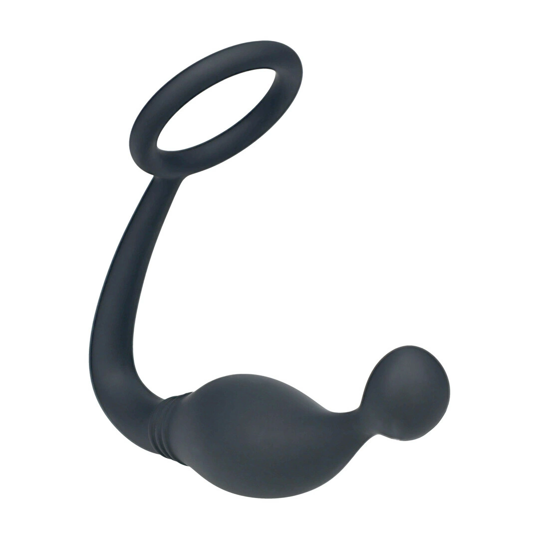 Prostate massager LEVELZ Silicone Support Ring & Prostate Massager Black L. Product details include functions