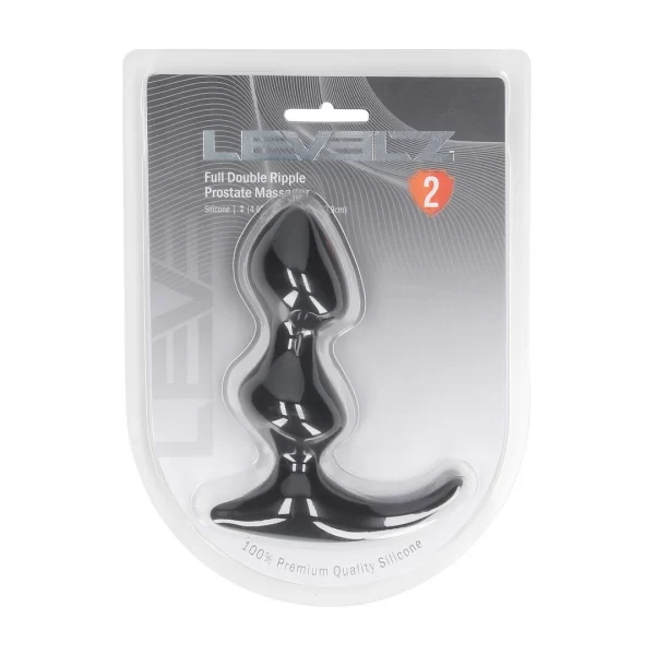 LEVELZ Double Ripple silikonowy masaÅ¼er anatomiczny czarny