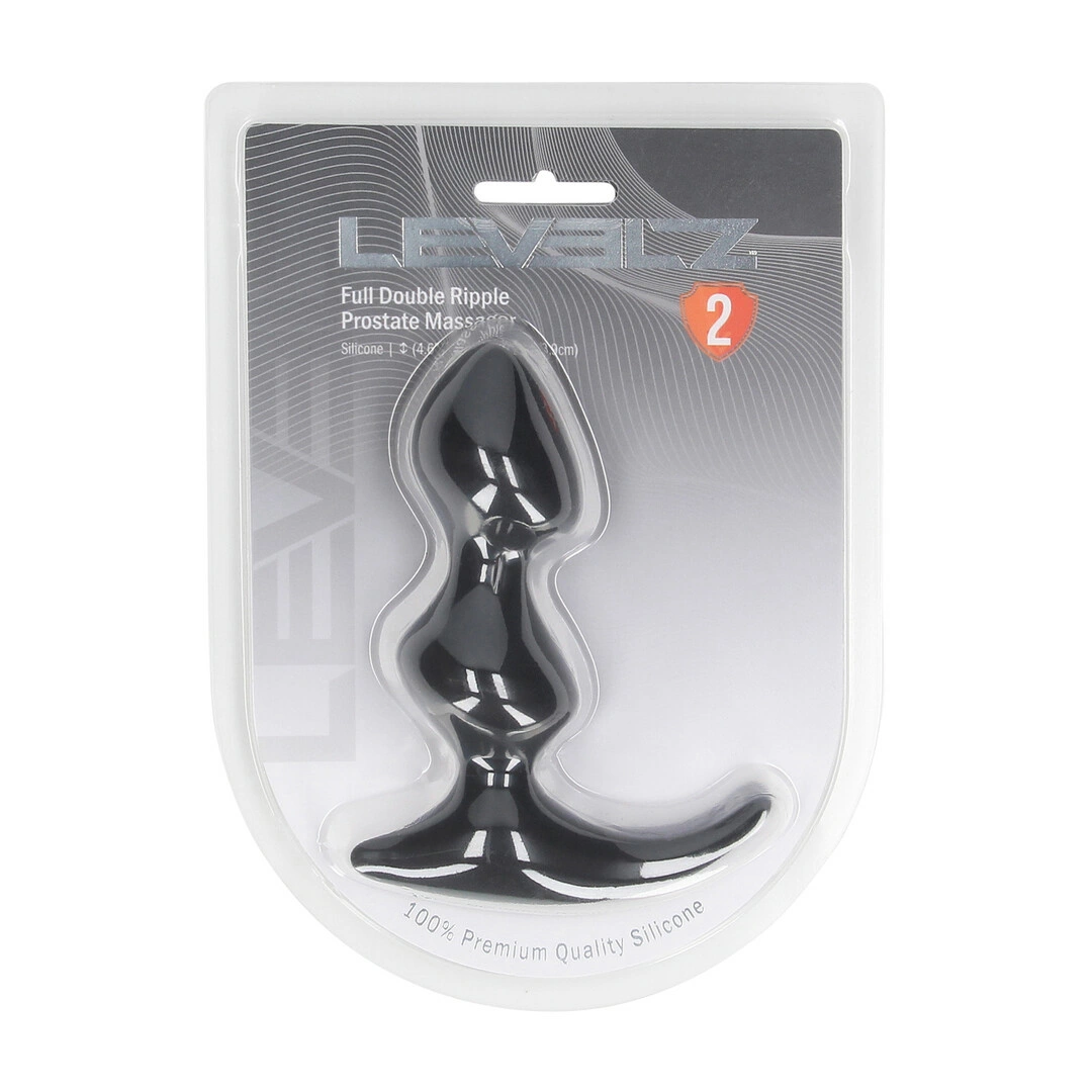 LEVELZ Double Ripple silikonowy masaÅ¼er anatomiczny czarny