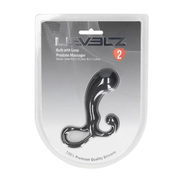 LEVELZ Bulb S Czarny silikonowy masaÅ¼er z ergonomicznÄ… pÄ™tlÄ…