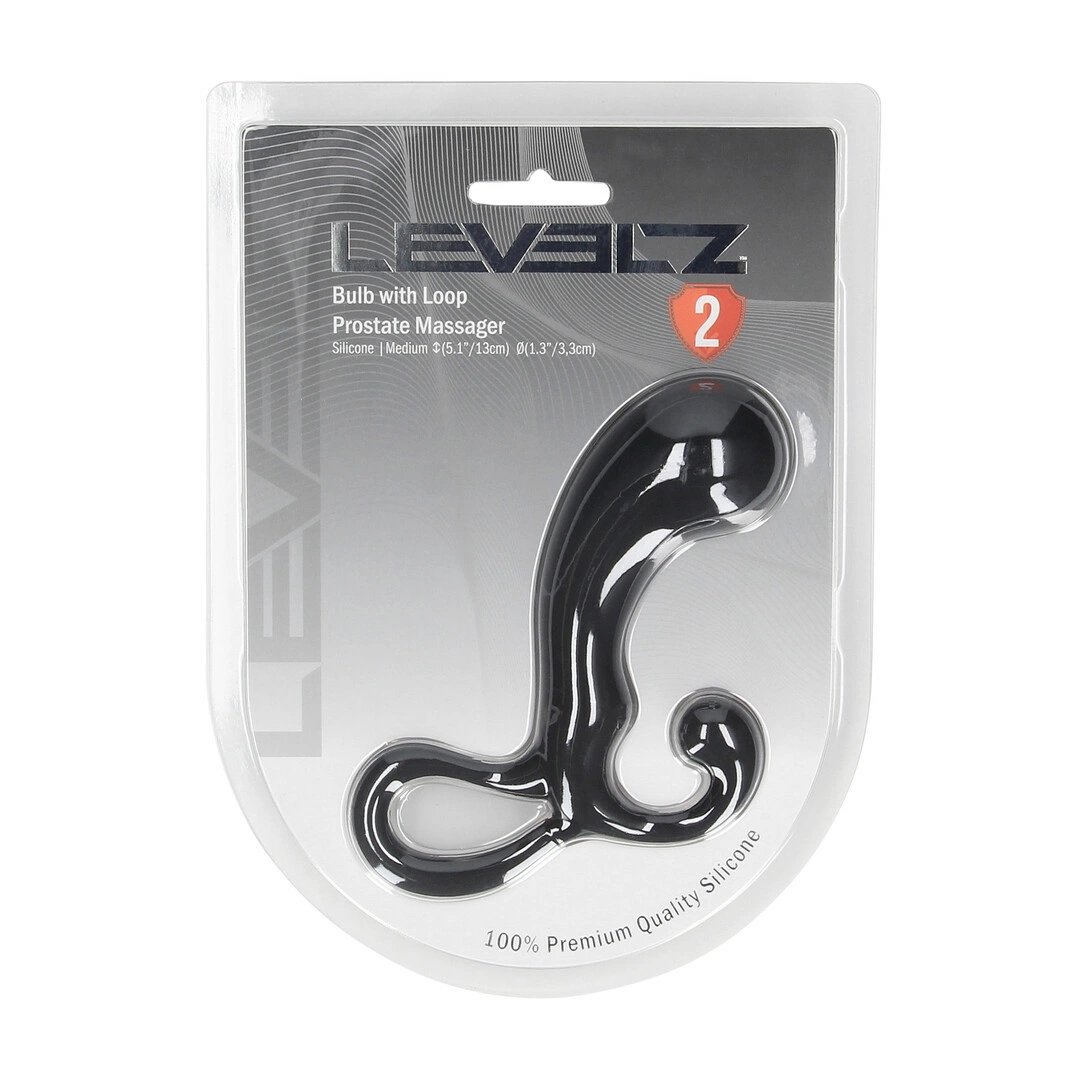 LEVELZ Bulb M Anatomiczny MasaÅ¼er Prostaty z PÄ™tlÄ… Czarny Silikon