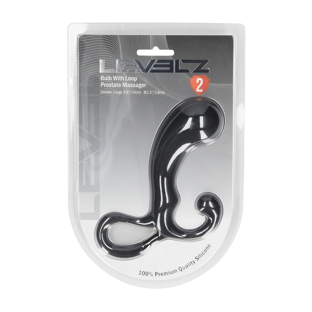 LEVELZ Bulb with Loop silikonowy masażer strefy L czarny - Anelma LEVELZ Bulb with Loop silikonowy masażer strefy L czarny