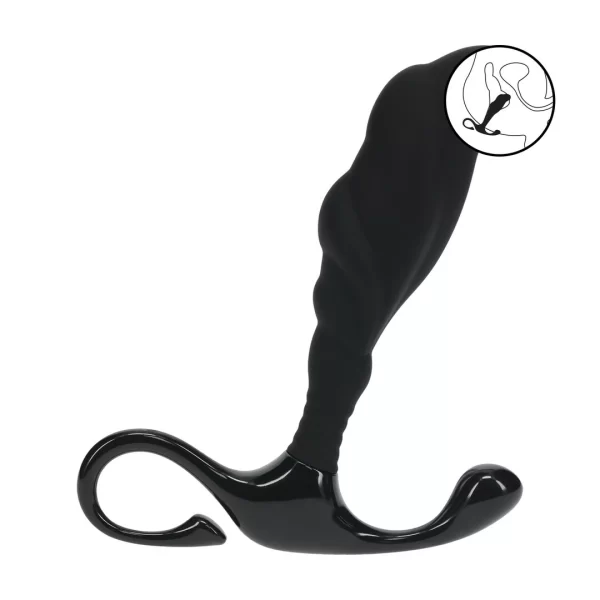 LEVELZ Rippled with Hard Loop Silicone Prostate Massager Model - Black