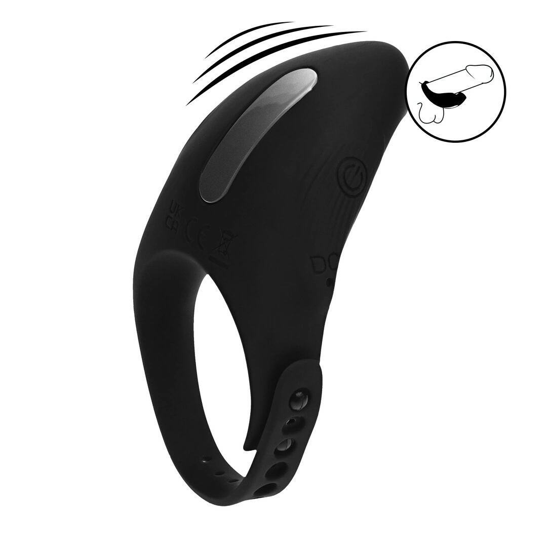 LEVELZ Adjustable Vibrating Silicone Support Ring Black - Size Adjustable - Anelma sextoys