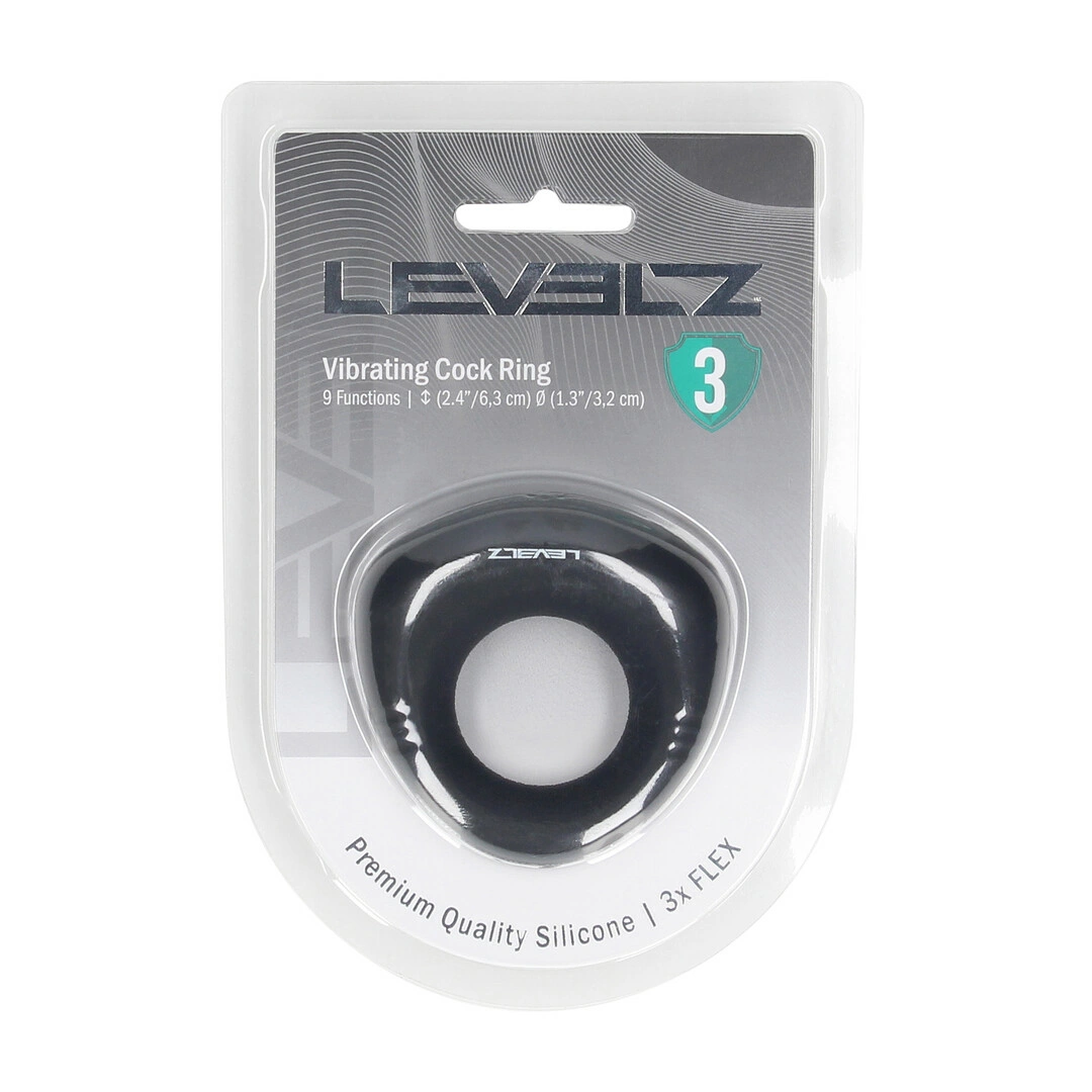LEVELZ Pierścień Wibrujący z Silikonu Premium Black - Model 3 - Anelma eroticshop