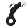 LEVELZ Beaded Silicone Intimate Massager with Loop - Black Rechargeable - Anelma LEVELZ Beaded Silicone Intimate Massager with Loop - Black Rechargeable