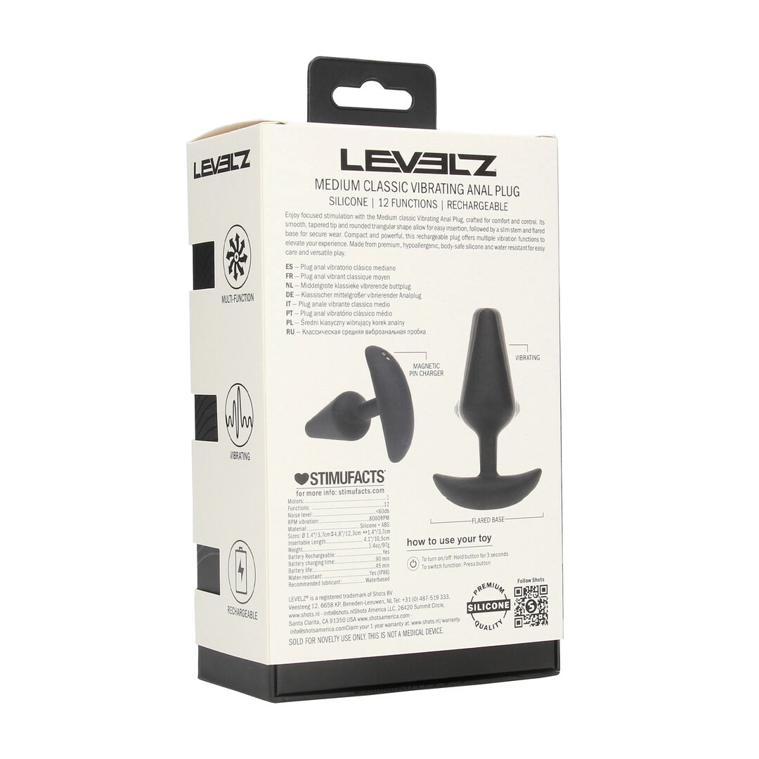 LEVELZ Classic Silicone Vibrating Plug Black
