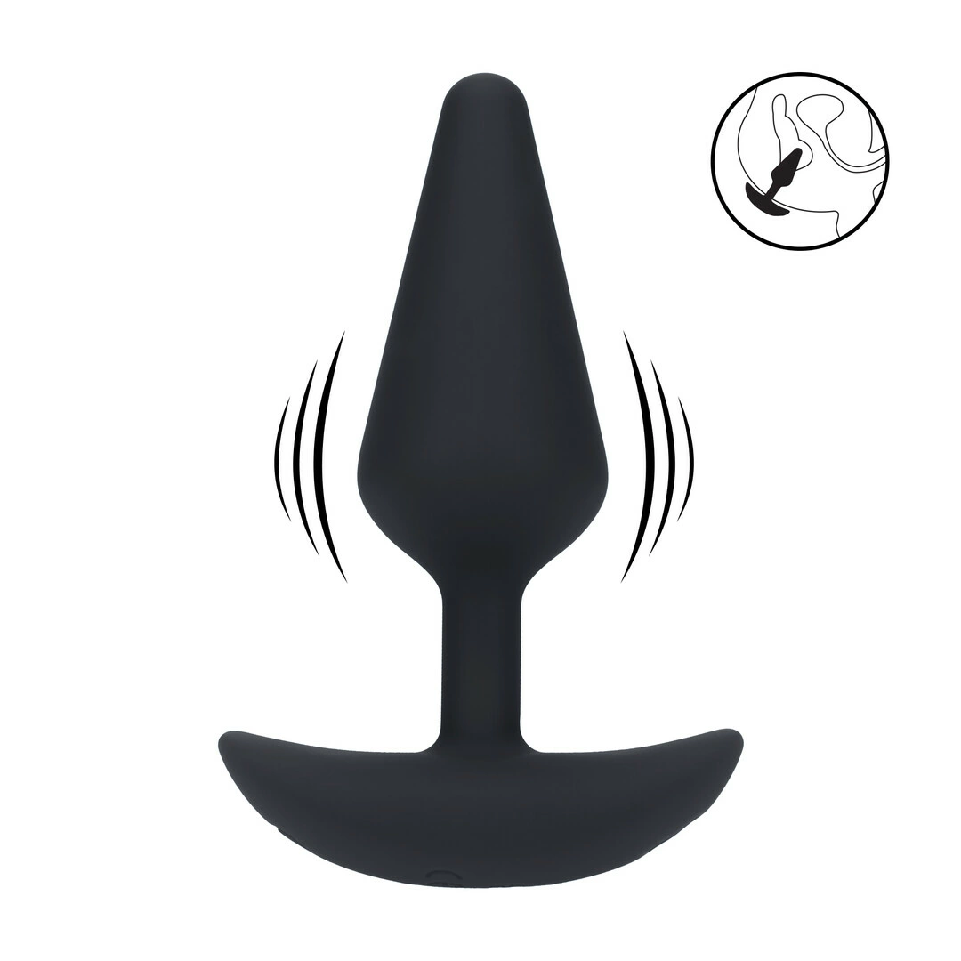LEVELZ Classic Silicone Vibrating Plug Black - Rechargeable & Hypoallergenic M