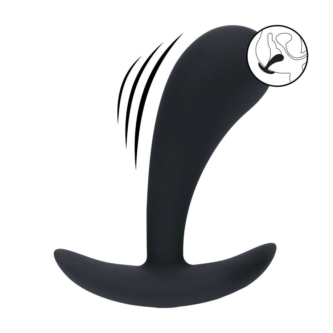 LEVELZ Vibrating Silicone Prostate Massager Medium Black Ergonomic