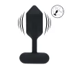 LEVELZ Large Vibrating Hexagonal Silicone Plug Black - Rechargeable Design