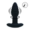 LEVELZ 2 Black - Vibrating Rotating Silicone Plug - Anelma LEVELZ 2 Black - Vibrating Rotating Silicone Plug