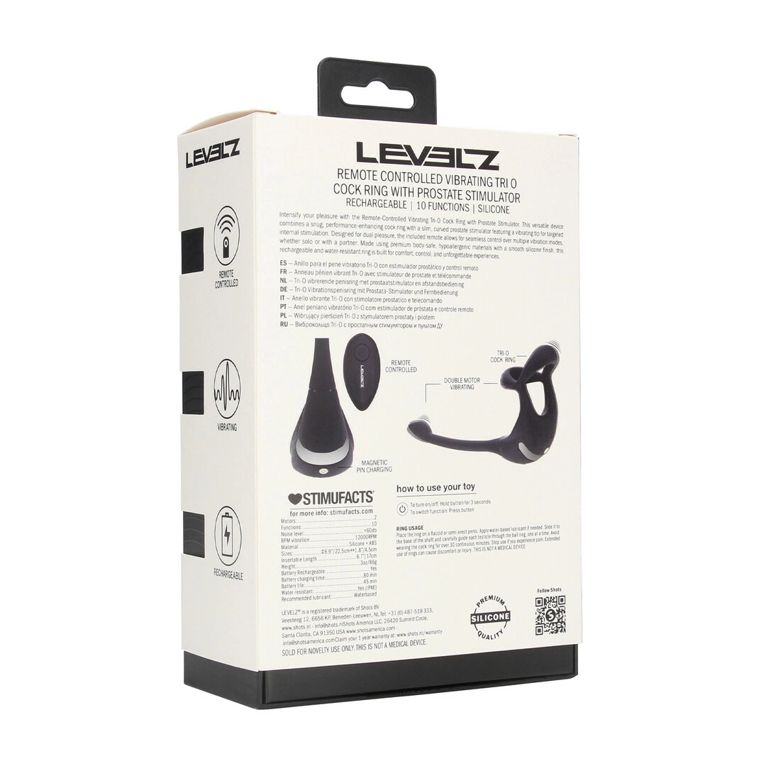 LEVELZ O-Remote Silicone Tri Ring & Prostate Stimulator