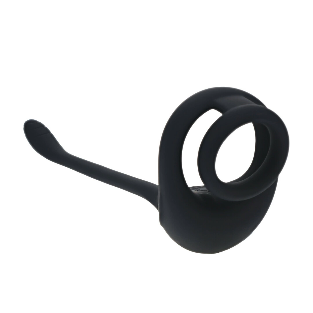 LEVELZ Partner Black Dual Motor Silicone Intimate Ring & Stimulator. Prostate massager. See functions