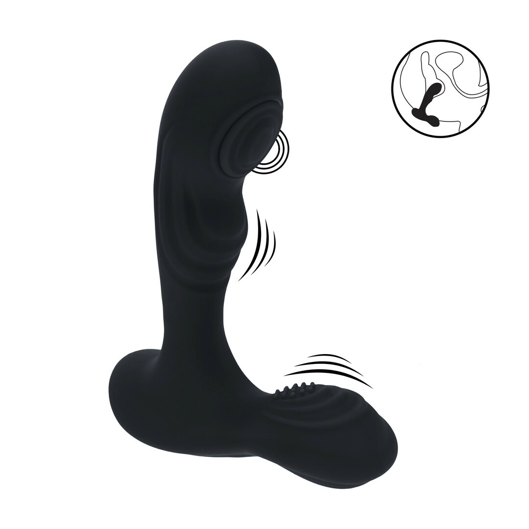 LEVELZ Stealth Black Silicone Intimate Prostate Device with Ball Stimulator