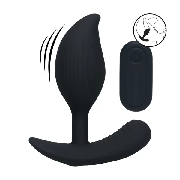 LEVELZ Black Liquid Silicone Plug with Remote